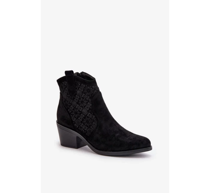 Acorn členkové topánky Kovbojské topánky na zips Eco Suede Black S.Barski