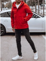 Pánska prechodná bunda s kapucňou červená FashionStreet TX4880 Pánska prechodná bunda s kapucňou červená FashionStreet TX4880