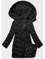 Čierna dámska zimná bunda s kapucňou (5M3155-392)