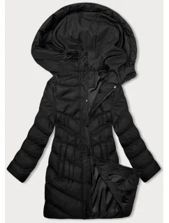 Čierna dámska zimná bunda s kapucňou (5M3155-392)