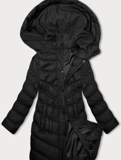 Čierna dámska zimná bunda s kapucňou (5M3155-392)