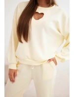 Dámska súprava motýľov s výrezom v tvare srdca žltá