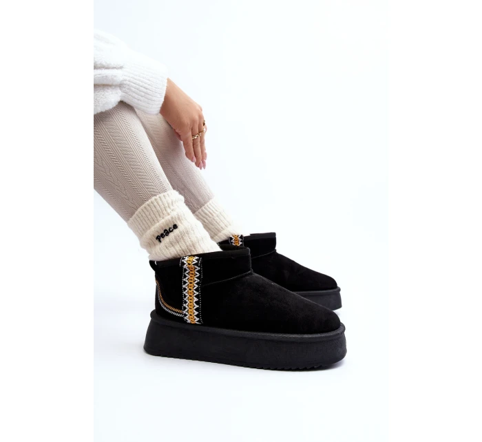 Sněhule Na Platformě S Vzorem Černé model 21645925 - Boto