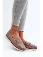 Dámské Mokasíny Z Semiše Tmavě Béžové model 21661255 - EVENTO