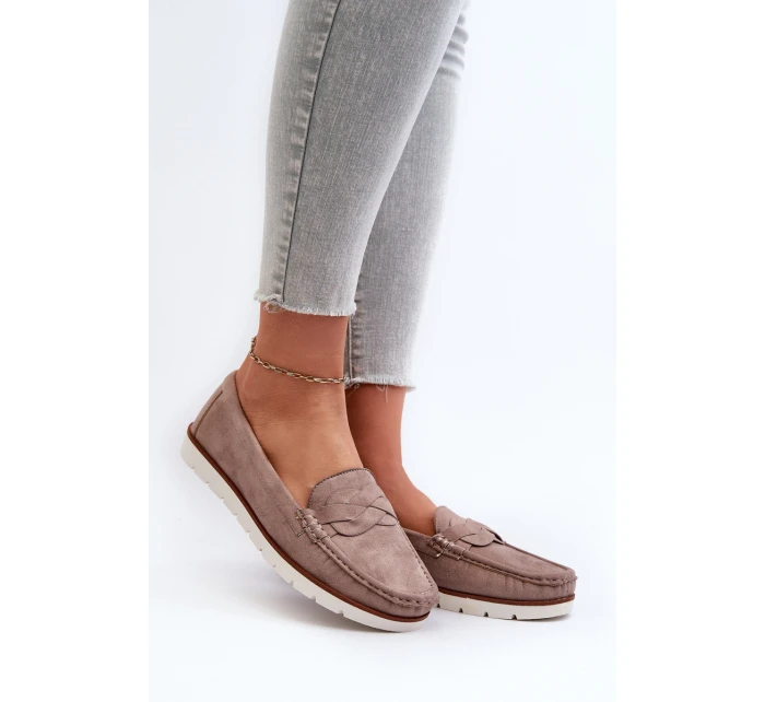 Dámské Mokasíny Z Semiše Tmavě Béžové model 21661255 - EVENTO