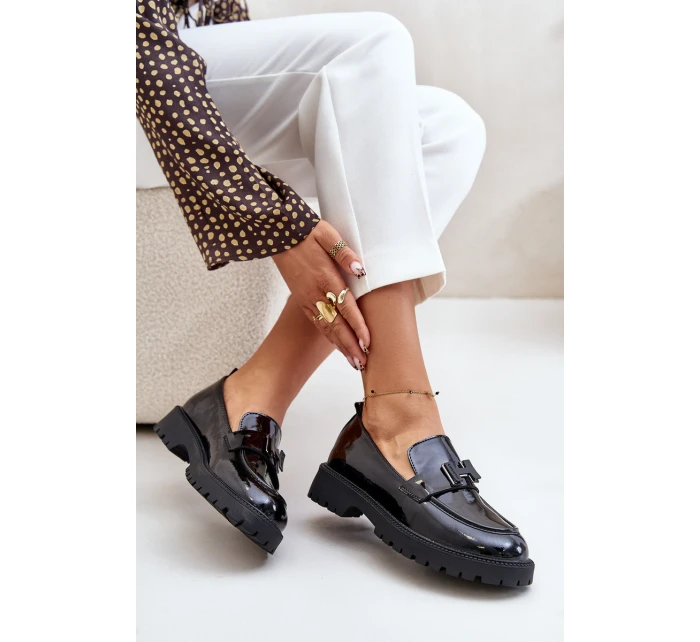 Lakované Dámské Mokasíny model 21671936 Černé - VINCEZA