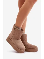 Wysokie Śniegowce Damskie Na Platformie Big Star OO274A097 Beżowe Wysokie Śniegowce Damskie Na Platformie Big Star OO274A097 Beżowe