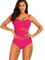 Dámske jednodielne plavky Gold6 S8030CH2-2d tm. ružové - Self