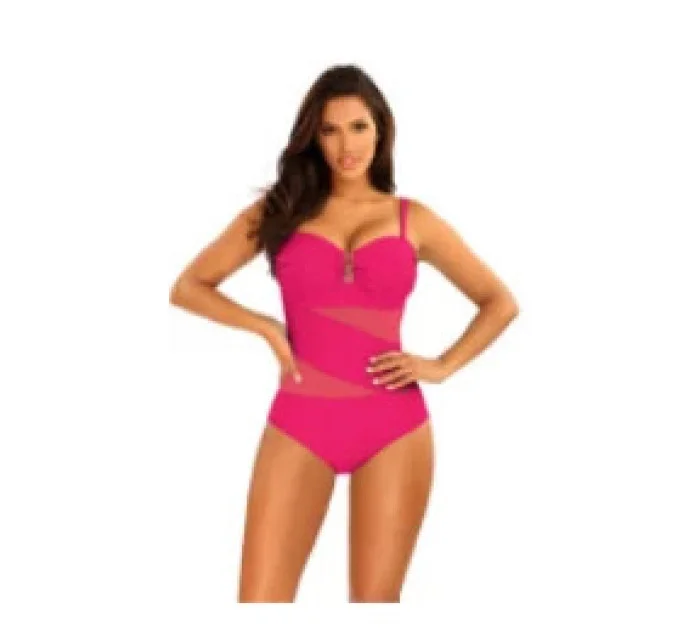 Dámske jednodielne plavky Gold6 S8030CH2-2d tm. ružové - Self