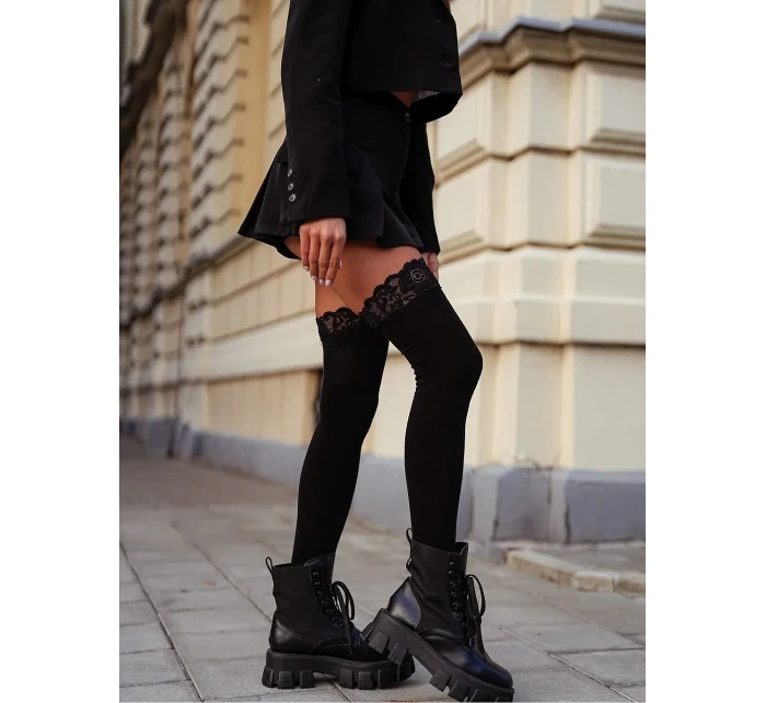 Ponožky Milena 1085 so širokou čipkou 37-41