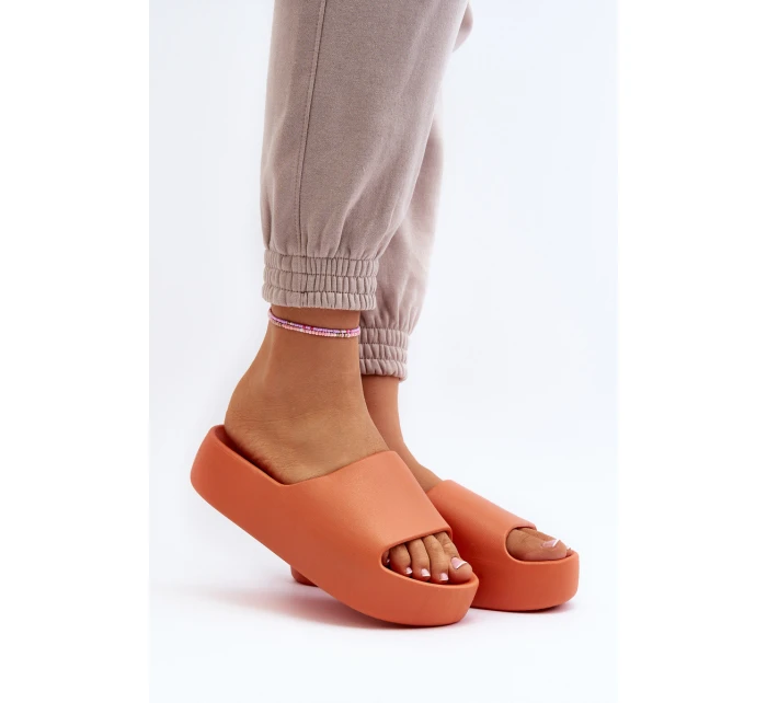 Damskie Klapki Na Grubej Podeszwie Pomarańczowe Oreithano Damskie Klapki Na Grubej Podeszwie Pomarańczowe Oreithano