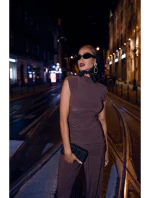 Souprava s topem a širokými kalhotami hnědá model 21479342 - Moe