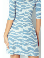Dámske šaty so zipsami a 3/4 rukávom krátke SKY krátke modré - Modrá / XL - Numoco
