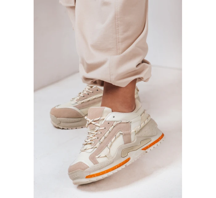 Dámské tenisky na platformě beige Dstreet model 21983158 - FashionStreet