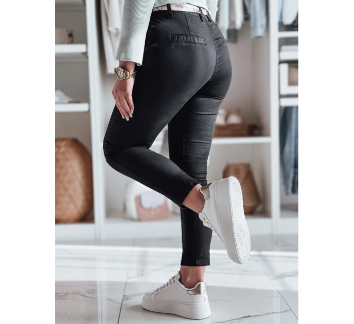Dámské látkové chinos kalhoty s páskem černé Dstreet model 21986626 - FashionStreet Dámské látkové chinos kalhoty s páskem černé Dstreet model 21986626 - FashionStreet