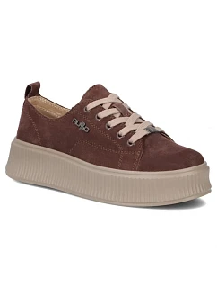 Biele kožené topánky Filippo na platforme DP6122