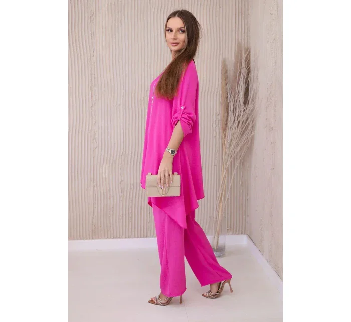 Súprava blúzka + nohavice s fuchsiovým príveskom Súprava blúzka + nohavice s fuchsiovým príveskom