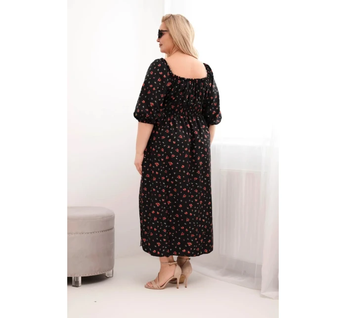 Dámske Plus veľkosť sukne so šnúrkou výstrih a elastickým pásom čierna