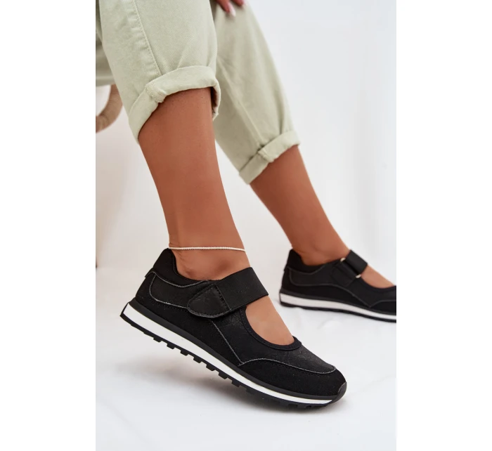 Sportovní dámské polobotky na suchý zip Černé Aveliette