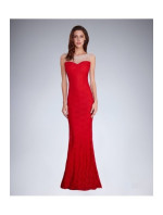 Dámské společenské šaty  s a krajkou dlouhé červené Červená / S & model 15042975 - SOKY&#38;SOKA