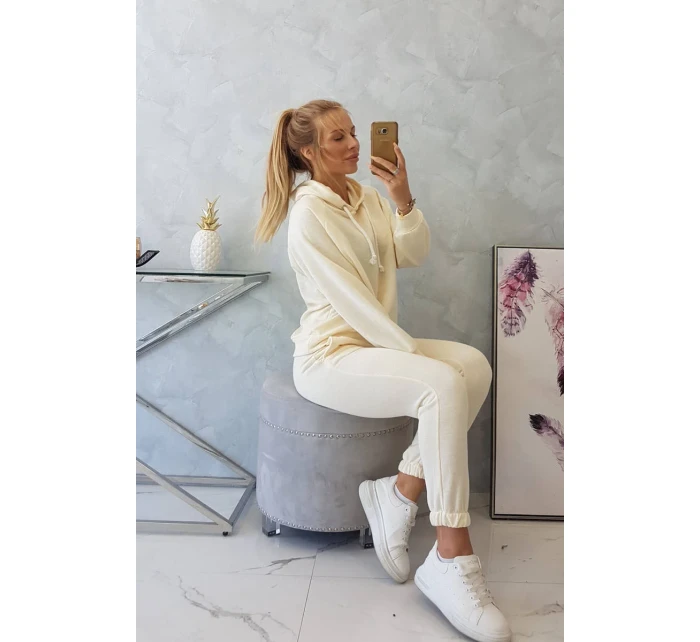 Tepláková souprava s kapucí ecru