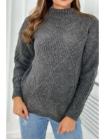 Svetr přes hlavu v grafit model 18966188 - K-Fashion