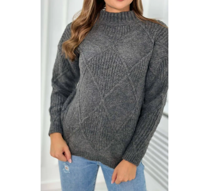 Svetr přes hlavu v grafit model 18966188 - K-Fashion