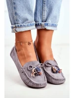 Mokasyny Damskie Zamszowe Modne Szare Donna Mia Mokasyny Damskie Zamszowe Modne Szare Donna Mia