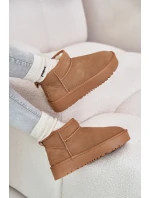 Skórzane Zamszowe Śniegowce Na Platformie Camel Nereviana Skórzane Zamszowe Śniegowce Na Platformie Camel Nereviana