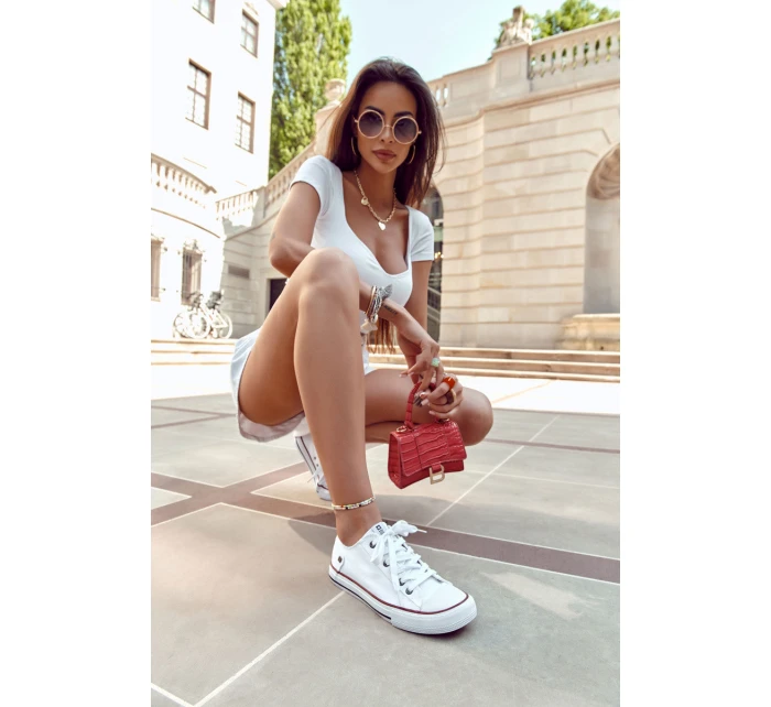 Damskie Trampki Big Star Gumowy Nosek Białe DD274336