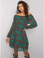 Šaty DHJ SK model 16283501 hnědá - FPrice Šaty DHJ SK model 16283501 hnědá - FPrice