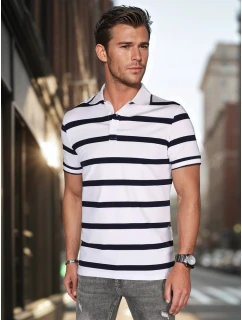 Pánská pruhovaná polokošile bílá Dstreet model 21987934 - FashionStreet