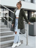 Dámska bunda parka s odnímateľnou kapucňou FashionStreet zelená TY5395