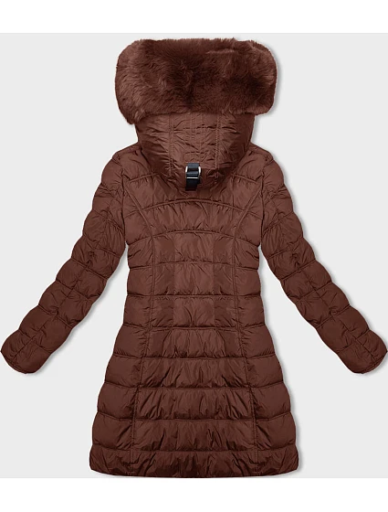 Dámská zimní bunda v barvě s kapucí model 21246489 - LHD Dámská zimní bunda v barvě s kapucí model 21246489 - LHD