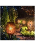 SOLÁRNA BATERKA TANCUJÚCE PLAMENE 12X12X78CM 36 LED XXXL