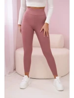 Pruhované legíny tmavo ružové