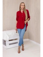 Blúzka s predĺženým chrbtom Burgundská