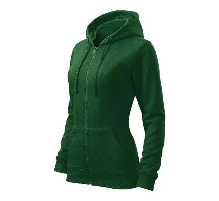 Trendy mikina na zips dámska fľaša zelená