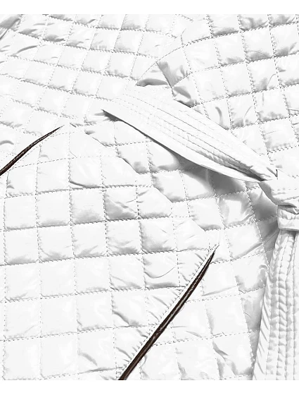 Bílá prošívaná dámská bunda s páskem model 17099502 - ROSSE LINE