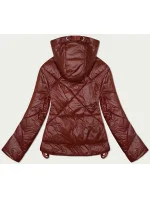 Tmavě prošívaná dámská bunda pro přechodné období s kapucí model 19735963 - Sublevel