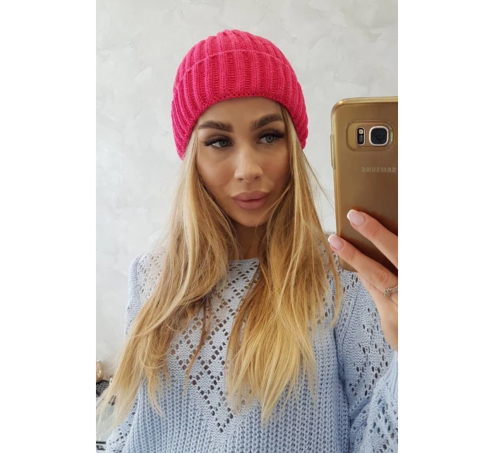 Čiapka s rolovaním Magda K293 fuchsiová