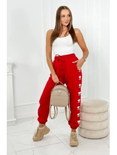 Bavlnené nohavice Amour Červený