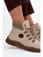 Ocieplane Botki Trapery Damskie Jasnobeżowe Zenaya Ocieplane Botki Trapery Damskie Jasnobeżowe Zenaya