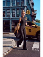 Rozšírené nohavice s vysokým pásom M704 čierne - MOE