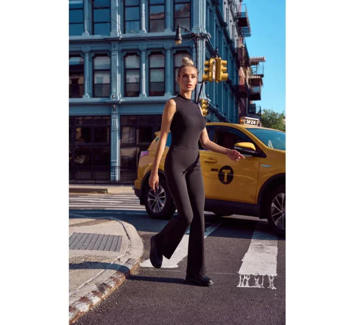 Rozšírené nohavice s vysokým pásom M704 čierne - MOE