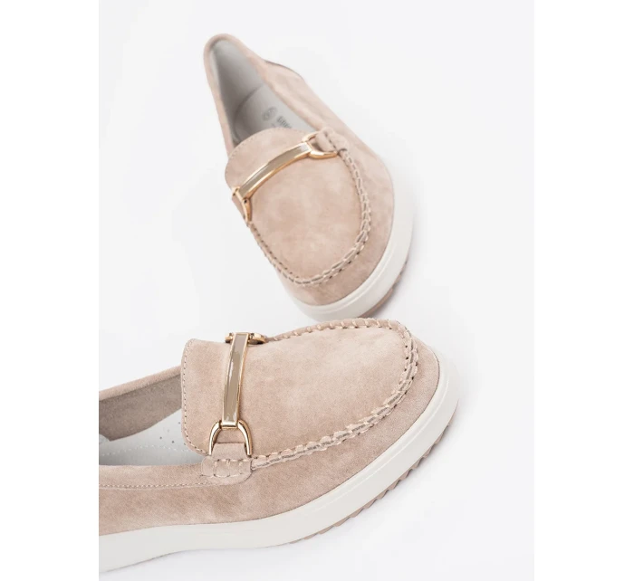 Dámske dizajnové hnedé mokasíny na platforme Dámske dizajnové hnedé mokasíny na platforme