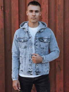 Pánska džínsová bunda s kapucňou modrá FashionStreet TX4850