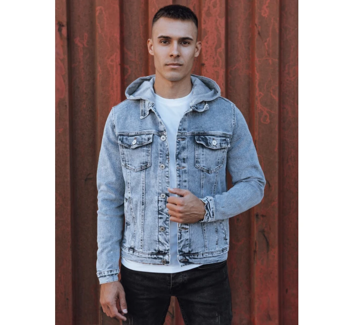 Pánská džínová bunda s kapucí modrá Dstreet model 21980237 - FashionStreet