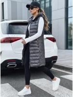 Dámská prošívaná vesta s kapucí šedá Dstreet model 21993302 - FashionStreet