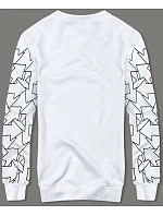 Bílá pánská mikina s geometrickým vzorem model 18416056 - J.STYLE Bílá pánská mikina s geometrickým vzorem model 18416056 - J.STYLE